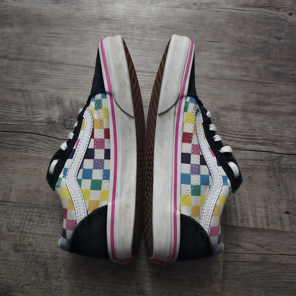 Vans Old Skool Checkered Mulitcolor Skate Shoes Size YOUTH 3 Lace Up - Picture 6 of 10